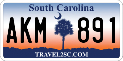 SC license plate AKM891