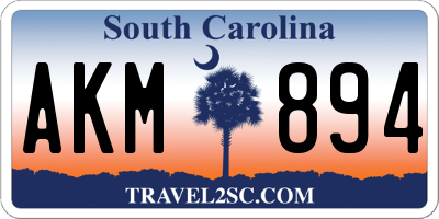 SC license plate AKM894