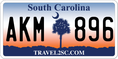 SC license plate AKM896
