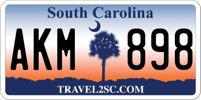 SC license plate AKM898