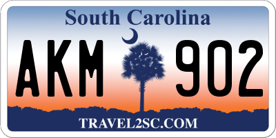 SC license plate AKM902