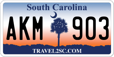 SC license plate AKM903