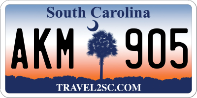 SC license plate AKM905
