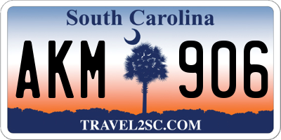 SC license plate AKM906