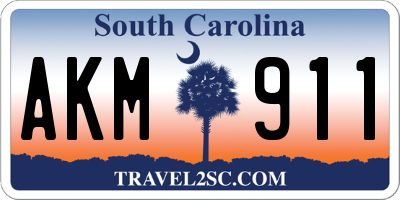 SC license plate AKM911