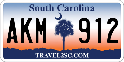 SC license plate AKM912