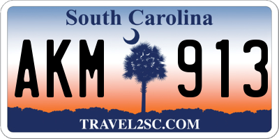 SC license plate AKM913