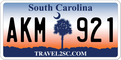 SC license plate AKM921