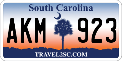 SC license plate AKM923