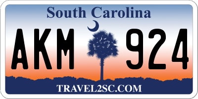 SC license plate AKM924