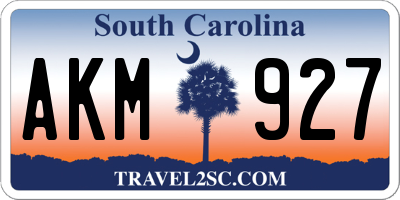 SC license plate AKM927
