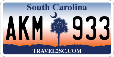 SC license plate AKM933
