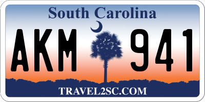 SC license plate AKM941