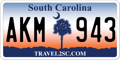 SC license plate AKM943