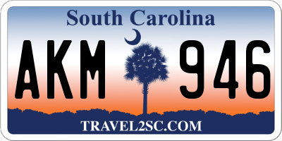 SC license plate AKM946
