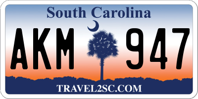 SC license plate AKM947