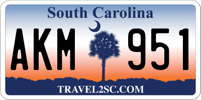 SC license plate AKM951