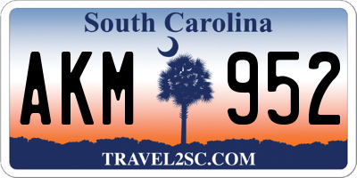 SC license plate AKM952