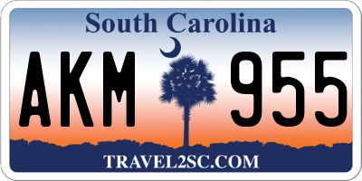 SC license plate AKM955