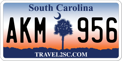 SC license plate AKM956