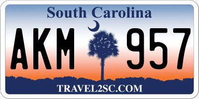 SC license plate AKM957