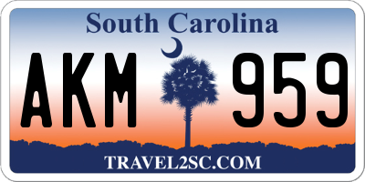SC license plate AKM959