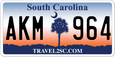 SC license plate AKM964