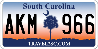 SC license plate AKM966