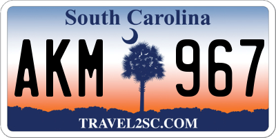 SC license plate AKM967
