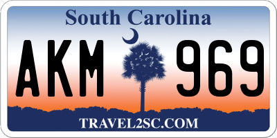 SC license plate AKM969
