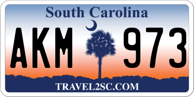 SC license plate AKM973