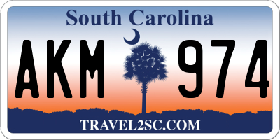 SC license plate AKM974