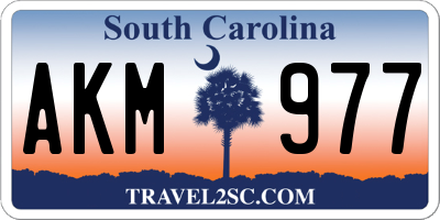 SC license plate AKM977