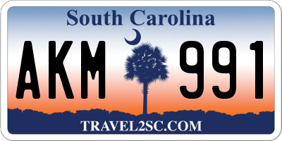 SC license plate AKM991