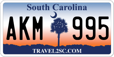 SC license plate AKM995