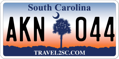 SC license plate AKN044
