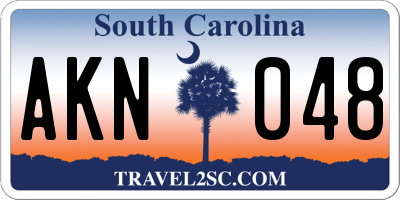 SC license plate AKN048