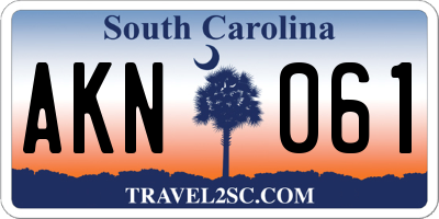 SC license plate AKN061