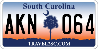 SC license plate AKN064