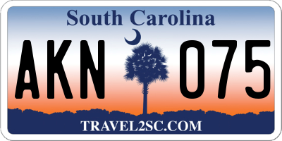 SC license plate AKN075