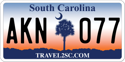 SC license plate AKN077