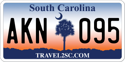 SC license plate AKN095