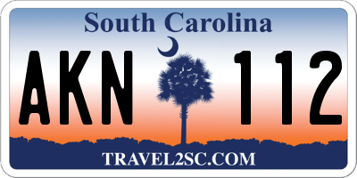 SC license plate AKN112