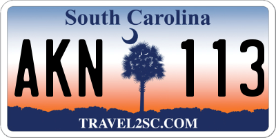 SC license plate AKN113