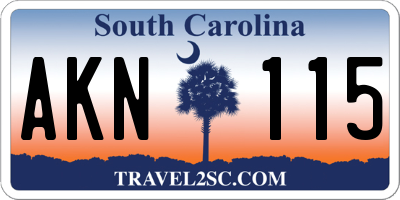 SC license plate AKN115