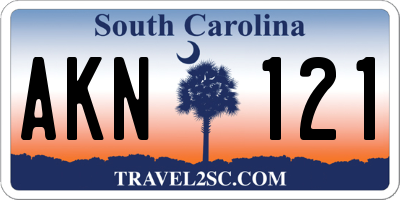 SC license plate AKN121