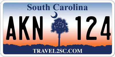 SC license plate AKN124