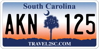 SC license plate AKN125