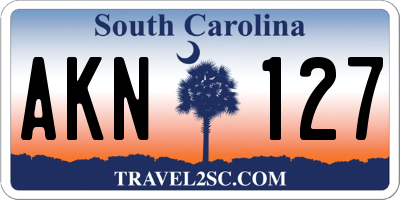 SC license plate AKN127