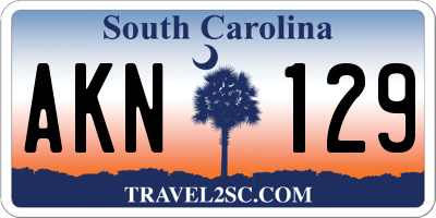 SC license plate AKN129